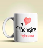 Kişiye Özel Hemşire 2 Tasarımlı Beyaz Kupa Bardak