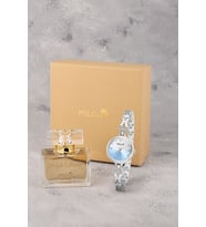 Polo Air Vintage Kadın Kol Saati 55 ml Parfüm Hediyelik Kutusunda Set Gümüş Mavi Renk ST-2202S5