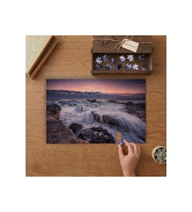 Dalgalı Deniz Ve Kaya Akarsu Tasarımı 240 parça Ahşap Puzzle Ahşap Kutuda MP07476