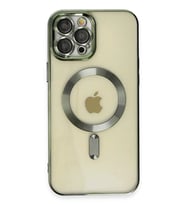 Newface Apple iPhone 12 Pro Max Kılıf Kross Magneticsafe Kapak - Koyu Yeşil