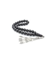 Küre Kesim İri Boy Oltu Taşı Tesbih 12 Mm