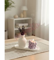 Mumelia Lavender Bubble - Doğal Soya Taştozu Tasarım Mum Seti