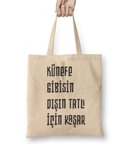Komik Söz Künefe Gibisin Dışın Tatlı İçin Kaşar Bez Çanta Uzun Saplı