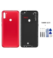 Samsung Galaxy A11 - SM-A115F FULL Kasa Arka Kapak Takım KIRMIZI - TAMİR SETİ