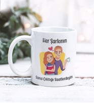 Sevgililer Günü Her Şarkının Tasarımlı Kupa Bardak (Beyaz)