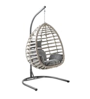 Capri Swing Gümbet Tekli Rattan Bahçe Salıncağı   Balkon Salıncağı