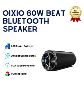 HZL BEAT 60W Su Geçirmez ipx7 Bluetooth AUX Sd Card Usb Yüksek Ses Kaliteli Hoparlör RGB Speaker