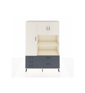 Hyperion Dolap 7 Raflı 5 Çekmeceli 3 Kapaklı 132x44x195 Aytaşı-Aytaşı/Antrasit