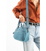 Yumuşak Dokulu Ultra Hafif, Esnek ve Su Geçirmez Polyamid Kumaş Omuz ve Kol Çantası Mavi Model: (571-13-14H)