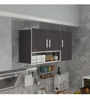 Kenzlife hazır mutfak mirena22 gri 060*120*22 mutfak banyo dolabı kapaklı raflı