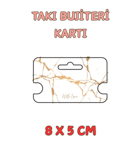 With Love Mermer 100 Adet Kolye Kartı - Bileklik Kartı - Takı Kartı - Paketleme Kartı