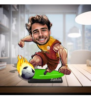 Caricature Gift Shop ® I Kişiye Özel Karikatür Figür I Ahşap Masa Biblo I Galatasaray Taraftar I Futbolcu I Maç I Futbol