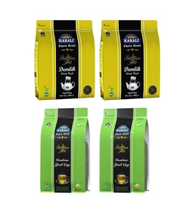 Karali Premium Demlik Poşet Çay 300 gr + Demleme Yeşil Çay 200 gr 4 lü Paket