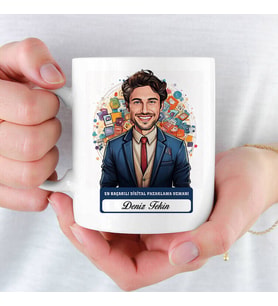 En Başarılı Erkek Dijital Pazarlama Uzmanına hediye Karikatürlü Kupa Bardak