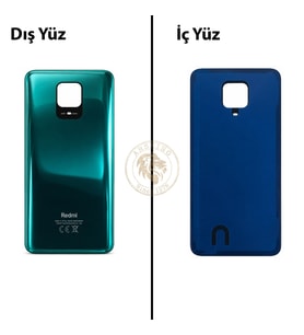 Redmi Note 9 Pro Yeşil Arka Pil Kapağı Batarya Kapağı Lazer Kesim Back Cover