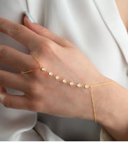 925 Ayar Gümüş Gold Kaplama 5 Mm Yuvarlak Sıralı Zirkon Taşlı Şahmeran Bileklik