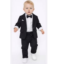 Erkek Bebek Klasik Şık Takım Elbise – Papyonlu (3-24 Ay) (Siyah)