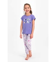 Roly Poly 2476 Kız Çocuk Enjoy Summer Mor Kısa Kol Pijama Takımı