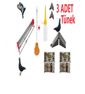 GÜVERCİN BESLEME SETİ - 2"1 METRE BOYUNDA GÜVERCİN YEMLİK + YAVRU GÜVERCİN BESLEME POMPASI VE BİBERON+ 3 ADET TÜNEL + 2 ADDET KUŞ MİNERAL"