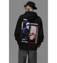 Gojo Satoru Jujutsu Kaisen Baskılı Unisex Oversize Anime Hoodie