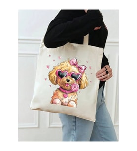 Le Vion Köpek Takı - Bez Çanta 38x42 cm 170 Gr Omuz Çantası Kadın Alışveriş Çantası