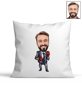 Kişiye Özel Boksör Tasarımlı Karikatür Yastık 5