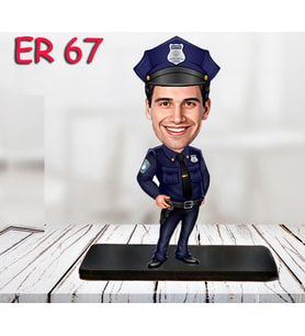 Kişiye Özel Ahşap Biblo - Erkek Polis Karikatür Biblo 5