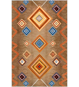 Eliana Home Baskılı, Yıkanabilir Kaymaz Taban Salon Halısı LNA0630 100x150 cm (Kahverengi)