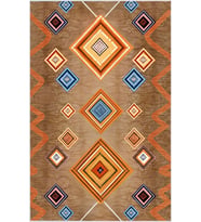 Eliana Home Baskılı, Yıkanabilir Kaymaz Taban Salon Halısı LNA0630 100x150 cm (Kahverengi)