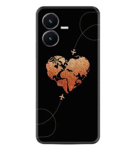 Vivo Y22S Kılıf Silikon Desen Özel Seri Plane Heart 1721