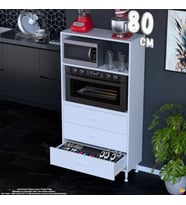 Eliusta Velar 80 cm 3 Çekmeceli Mikrodalga Fırın Mutfak Erzak Dolabı Çok Amaçlı Banyo Dolabı 80x150x32 cm