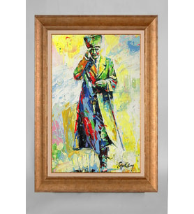 Altın Varaklı Çerçeveli Paspartulu Atatürk Tablo a58 (Gold)