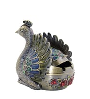 Metal Tavuskuşu Figürü Küllük 14*13 Cm