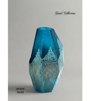 Gönül Mutfak Dekoratif Cam Vazo 19x32 cm (Turkuaz)