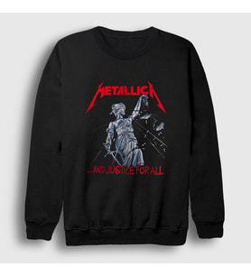 Presmono Unisex Siyah Lady Justice Metallica Sweatshirt 66971tt
