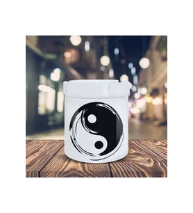 Yin Yang Denge Simgesi Baskılı Küllük Kül Tablası-901478