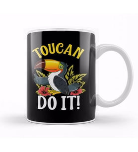 Toucan Do It Funny You Can Do It Pun Happy Bird Kupa Bardak Porselen
