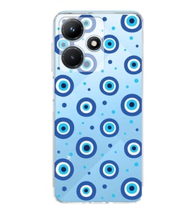 PrintiFy İnfinix Hot 30i ile Uyumlu Nazar Boncuğu 1 Baskılı Kamera Korumalı Şeffaf Silikon Kılıf