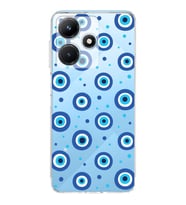 PrintiFy İnfinix Hot 30i ile Uyumlu Nazar Boncuğu 1 Baskılı Kamera Korumalı Şeffaf Silikon Kılıf
