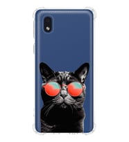PrintiFy Samsung Galaxy A01 Core Uyumlu Kedi 3 Baskılı Şeffaf Köşe Korumalı Antişok Kılıf