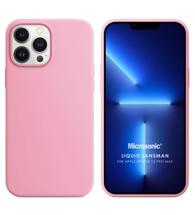 Microsonic Apple iPhone 13 Pro Max Kılıf Liquid Lansman Silikon Pembe