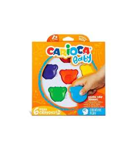Carioca Teddy Şekilli Kirletmeyen Mum Boyalar 6'lı (Karışık)