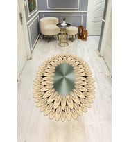 Modern Desenli Lazer Kesim Dijital Baskı Kaymaz Taban Halı H0417