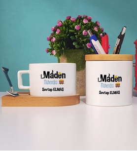 Maden Mühendisi Kupa Bardak Kısa ve Kalemlik