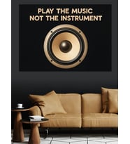 "Play The Music" Enstrüman Dekoratif Kanvas - Mdf Ahşap Tablo