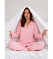 Kadın 0520 Süet Dügmeli Pijama Takımı