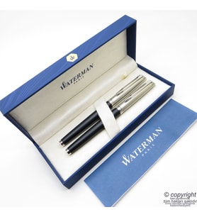 Waterman Hemisphere Essential Siyah CT Roller Kalem + Dolma Kalem Set  İsme Özel Kalem  Hediye Kalem
