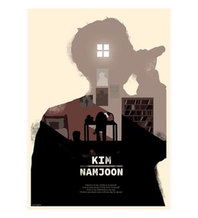 Bts X Olly Moss: Kim Namjoon Tablo Ahşap Poster Dekoratif Kod1247