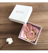 Bebek 3 Parça Hediyelik Set-Bebek Hediye Seti (Pudra Pembe)