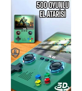Çocuklara Özel 666 Oyunlu X6 Atari Video İzleme Ve Müzik Dinleme